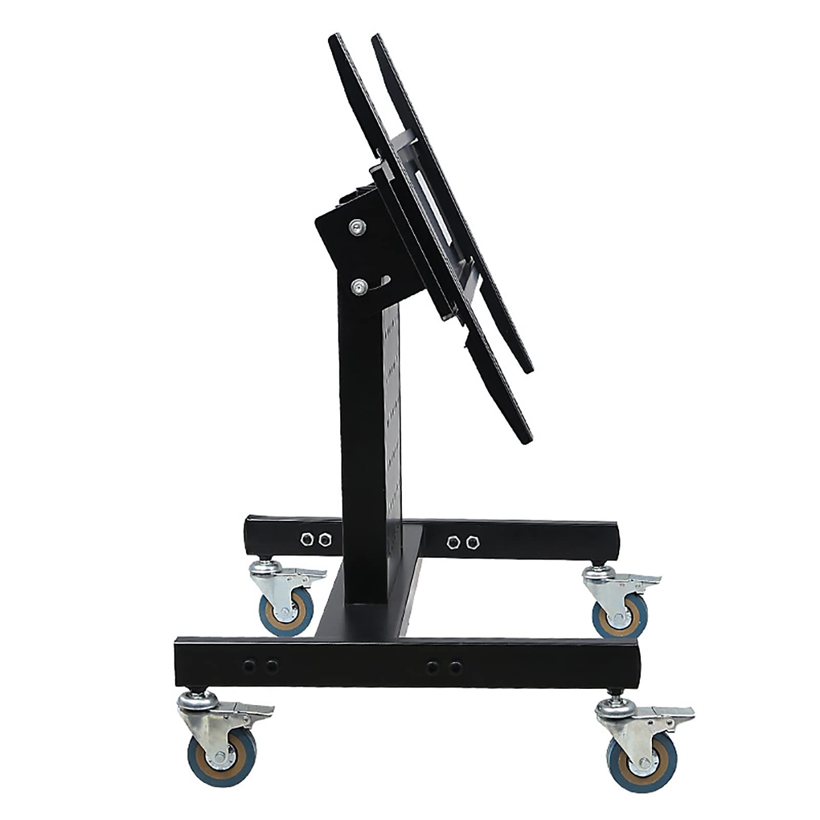 OLSKFUH Universal Tv Stand Mobile Tv Mount Stand, Low Height Monitor Cart With Wheels For 32-65 Inch Screen, 0-45° Adjustable Viewing Angle, Max 600X400Mm,