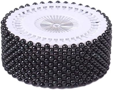 La Tartelette Decorative Round Pearl Straight Head Pins, 1.5 inch - 480 Pcs (Black)