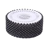 La Tartelette Decorative Round Pearl Straight Head Pins, 1.5 inch - 480 Pcs (Black)