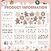 Jetec 15 Sheets Christmas UV DTF Cup Wrap Pink Transfer Sticker Candy Merry Christmas Glass Stickers for Cups Waterproof Rub on Transfers Snowflake Gingerbread Man Mug Stickers Decals for Crafting DIY