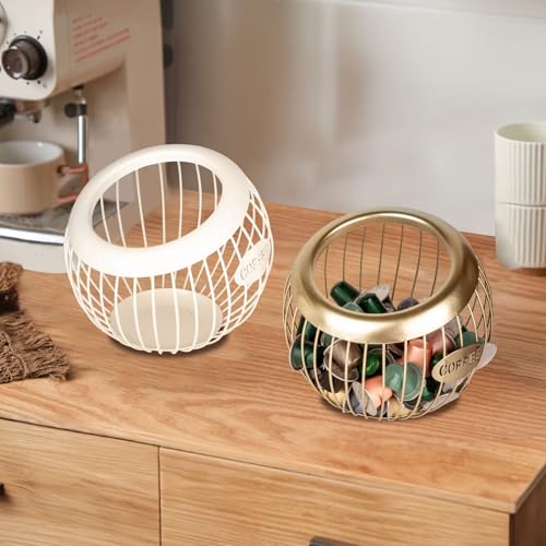 Miniatura 5 de Guolich Cesta De Almacenamiento Para Cápsulas De Café,Organizador De Cafe Soporte Para Cápsulas De Café,Porta Capsulas Cafe, Para Guardar Cápsulas De Café Y Frutas Dorado