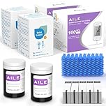 AILE Blood Glucose Test Strips for Diabetics: AILE Blood Sugar Test Strips 100 PCS - 100 Lancets for Home Use - Only Use with A608 A601 A606 A616 W33 Blood Glucose Monitor