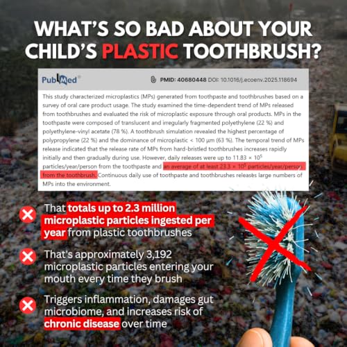 PRIMALS Kids Boar Bristle & Bamboo Toothbrush (4-Pack) - Healthy Boar Bristles - Zero Microplastics - Fully Biodegradable - Quick Dry Design by PRIMALS - Image 5