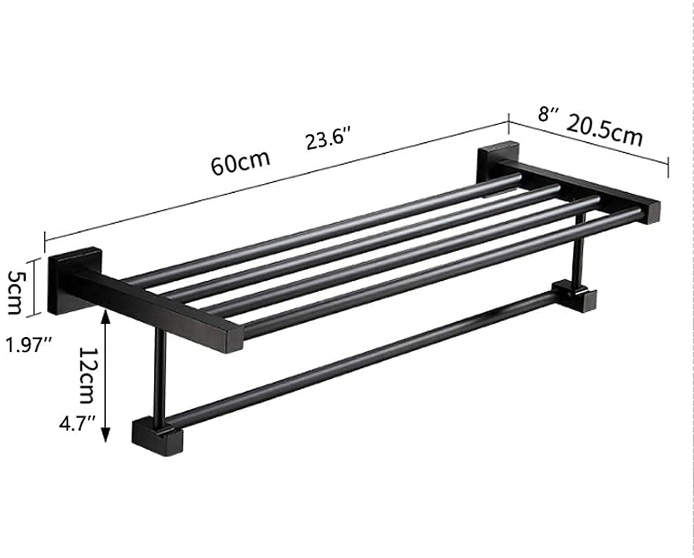 Łazienka montowany na ścianie wieszak na ręczniki Aluminiowy uchwyt na ręczniki Półka ścienna do łazienki Wieszak na ręczniki do wyposażenia łazienki Akcesoria łazienkowe Wieszak w
