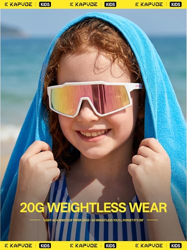 KAPVOE Kids Polarised Sunglasses Teenagers Riding Glasses Baseball Softball Tennis UV400 Protection TR90 Frames for Boys and Girls Sports Riding 03 — view 2