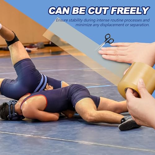 Image of Pangda 24 Pack Wrestling Mat Tape 3 or 4 Inch Heavy Duty 7 Mil PVC | Carpet Tape for Wrestling Grappling Exercise, Mats Seaming Cover Gym Floor Carpet Seam, Secure Gym Floor Mat Seams