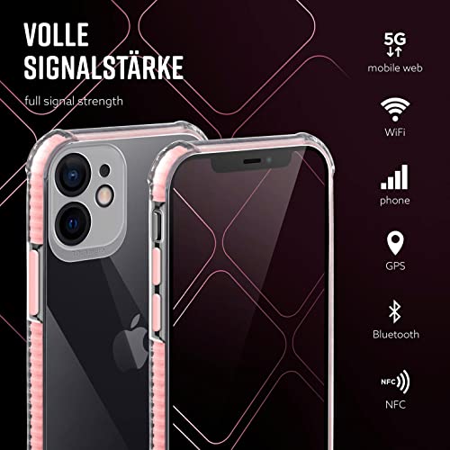 Carcasa para Apple iPhone 12 Mini con protector de cámara 3D antirrayaduras rosa 5