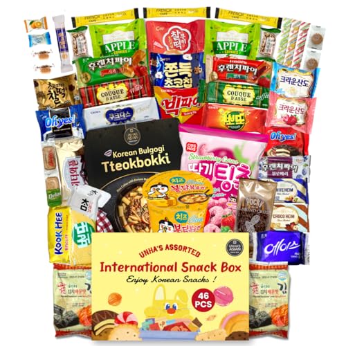 Korean-Snack-Box-Variety-Pack-46-Count-Snacks-Individual-Wrapped-Gift-Care-Package-Bundle-Sampler-Tiktok-Asian-Challenge-Assortment-Mix-Candy-Chips-Cookies-Ramen-Gummy-Treats-for-Kids-Children