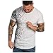 Xmiral Maglia Maglietta Uomo Magliette t Shirt Camicia Uomo Home O-Collo Fiocco di Neve Macchie Motivo Casual Sfumato Risvolto Manica Corta (XXL,1Manica Corta-Bianca)