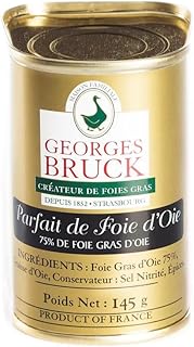 GEORGES BRUCK - FOIE GRAS de STRASBOURG, ALSACE - Goose Liver Parfait - Trapezoidal tin - 5.11oz / 145gr tin