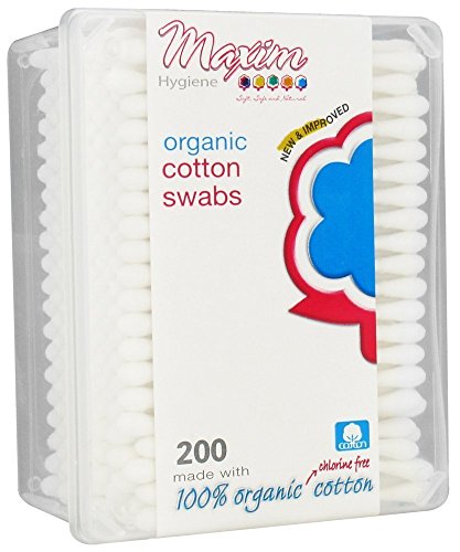 Maxim Hygiene Products Organic Cotton Swabs 200 ea (Pack of 6)