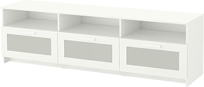en.casa] Meuble TV pour Salon Banc TV Support de Télé avec Espace de Rangement Métal Panneau de Particules 61 x 120 x 35 cm Noir Marbre Noir