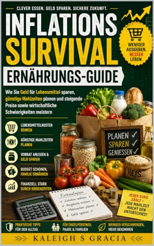 Inflations-Überlebensnahrungsführer: Sparen Sie Geld bei Lebensmitteln, planen Sie kostengünstige Mahlzeiten und gedeihen Sie in steigenden Preisen und wirtschaftlicher Unsicherheit (German Edition)