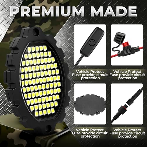 20 Pods Metal 1860 LEDs Pure White Rock Lights with Switch for Trucks by Auto Buero - Used condition - Image 4