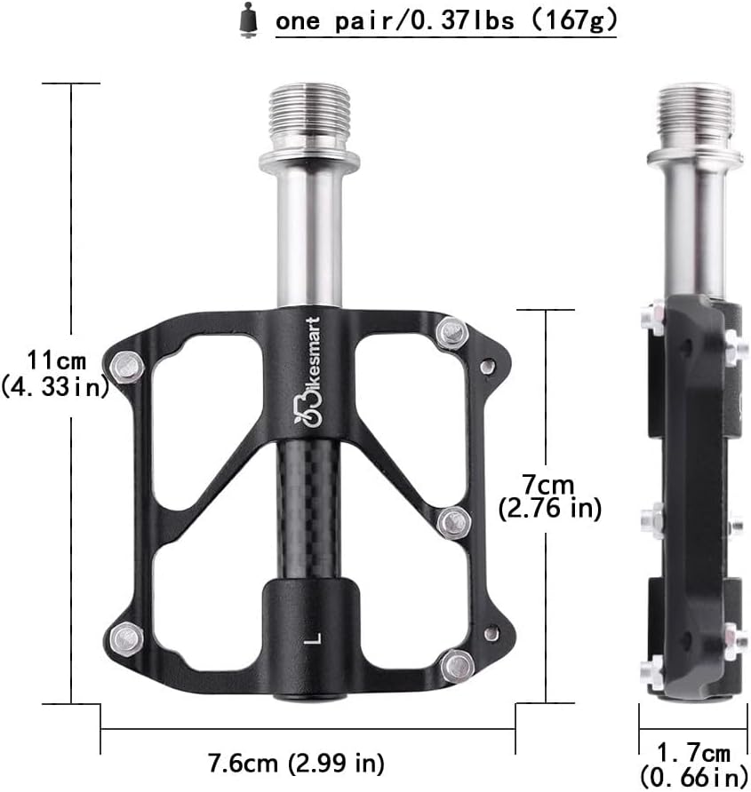 167g Road/Mountain Bike Titanium Alloy Axel Pedals 9/16" Sealed Bearing