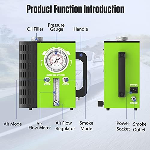 MR CARTOOL EVAP Leak Detector Tester Machine, 12V Automotive Dual Models Pipe Fuel Leaks Tester with Air Flowmeter