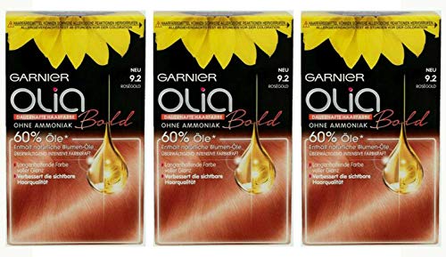 3x Garnier Olia Haar Coloration 9.2 Roségold Ammoniakfrei,3er Pack