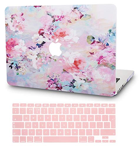 KECC Compatible with MacBook Air 13 inch Case 2020 2019 2018 Release A1932 Retina Display + Touch ID Protective Plastic Hard Shell + Keyboard Cover (Flower 7)