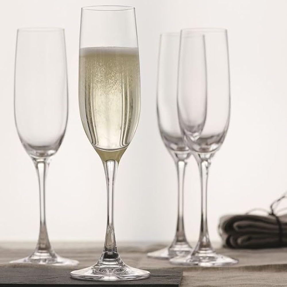 foresta Luxurious Stemmed Champagne Glasses Set of 6 (170ml), Sparkling Wine Glasses Set for Home Party || Wedding || Anniversary || Birthday || Christmas 1
