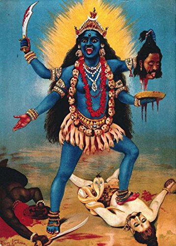 Image of Tallenge - Kali - Raja Ravi Varma Mythology Collection - Small Poster Paper (12 x 18 inches)