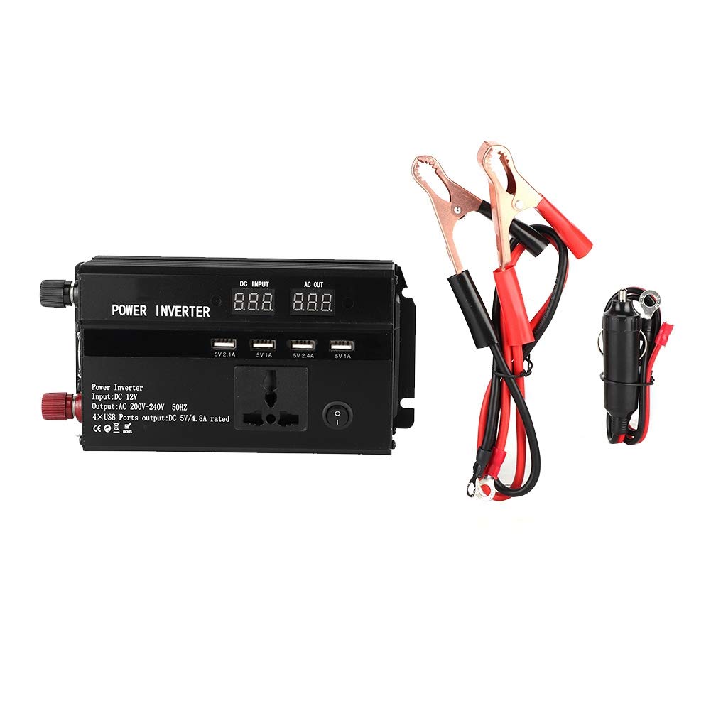 Onduleur de Voiture Aramox, Convertisseur D'onduleur de Voiture 3000W 12V à 220V avec écran LCD Ports Allume-Cigare