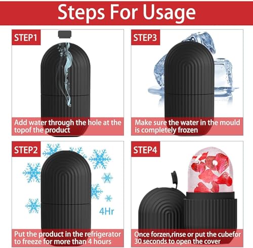 Image of ESZAZX Ice Roller for Face Massager | Cooling Facial Roller for Men & Women | Reduces Puffiness, Dark Circles & Swelling | Reusable, Durable Tool for Glowing Skin (Black)