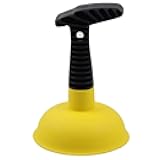 Mini Sink & Drain Plunger with Short Handle - Heavy-Duty Rubber Cup & Ergonomic Grip for Powerful Suction, Unclog Slow Drains in Sinks, Tubs, Showers, Bathrooms, Kitchens, Compact, Space-Saving Design