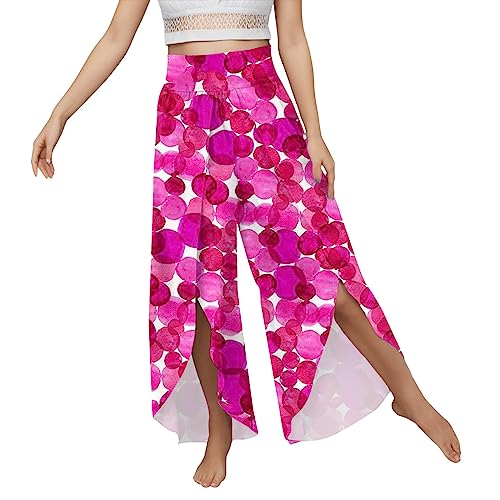 Calças de moletom femininas pequenas com estampa de pernas largas calças de ioga de cintura alta cal