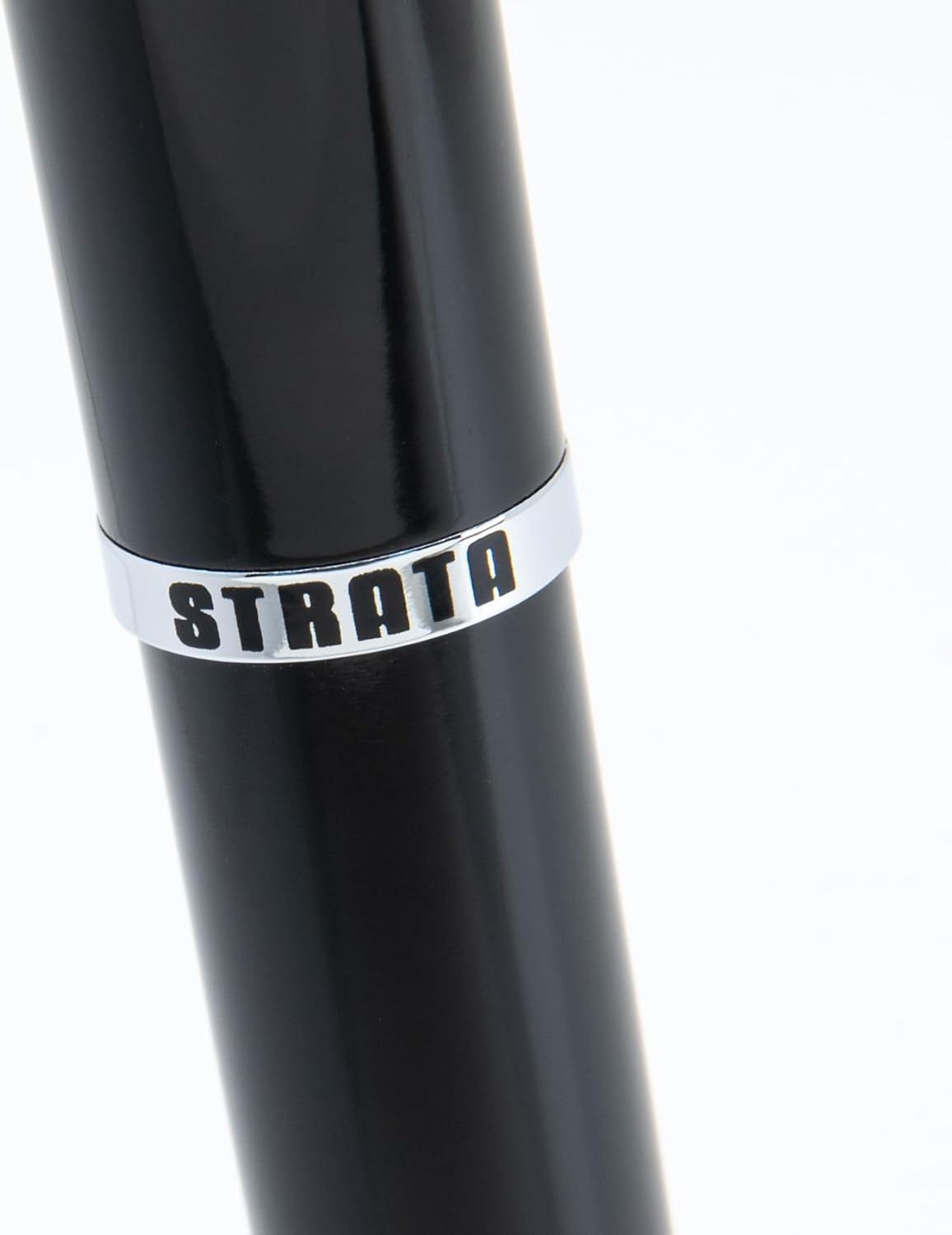 Monteverde USA Strata Black Fountain Pen - Medium, Jowo Nib, Polished Chrome Accents, Elegant and Reliable
