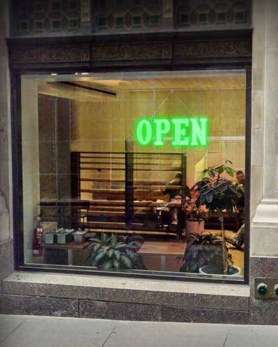 Image of 30 inchx10 inch Large LED Open Sign BT and Remote Control Open Signs Super Bright Dimmable Business Open Sign for Storefront Window Bar Salon Cafes Retail Shops Green