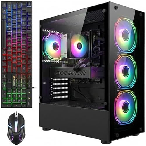 STGAubron Gaming PC Desktop,R5 5500,RTX 3050 6G,32G DDR4,1T SSD