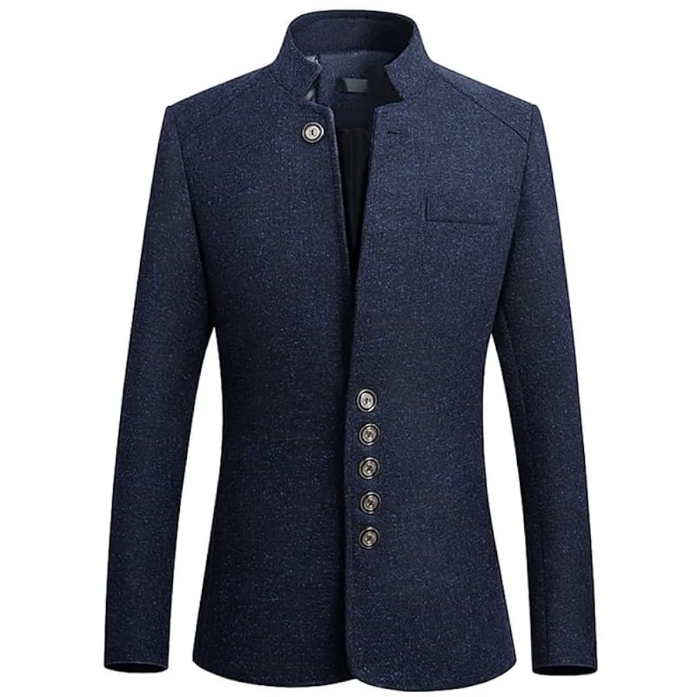 Blazers Chinese Style Stand Collar Printed Suit Jacket