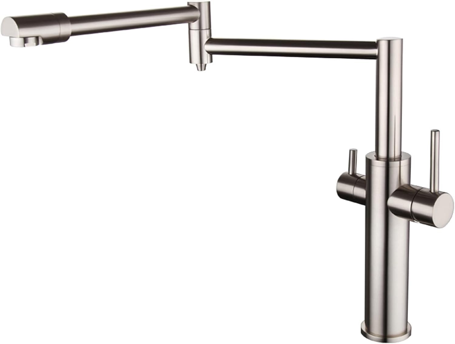 Wdsopk Tall Kitchen Mixer Taps Pot Filler Swivel Folding Faucet With Drinking Water Filter Tap, Brass Handle Cold ( A)