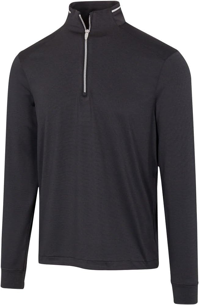 Greg Norman Men's Leaderboard 1/4 Zip Stretch Golf Pullover Black Xl