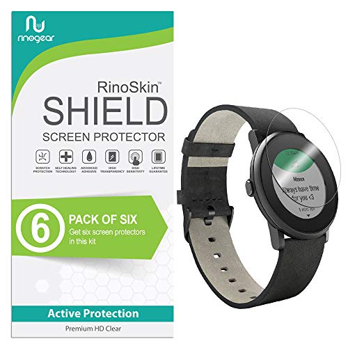 (6-Pack) Screen Protector Designed for Pebble Time Round Screen Protector [Flexible Clear Film] Case Friendly Accessories