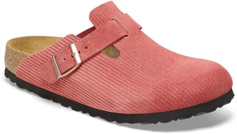Boston Suede Embossed Clogs Sienna Red