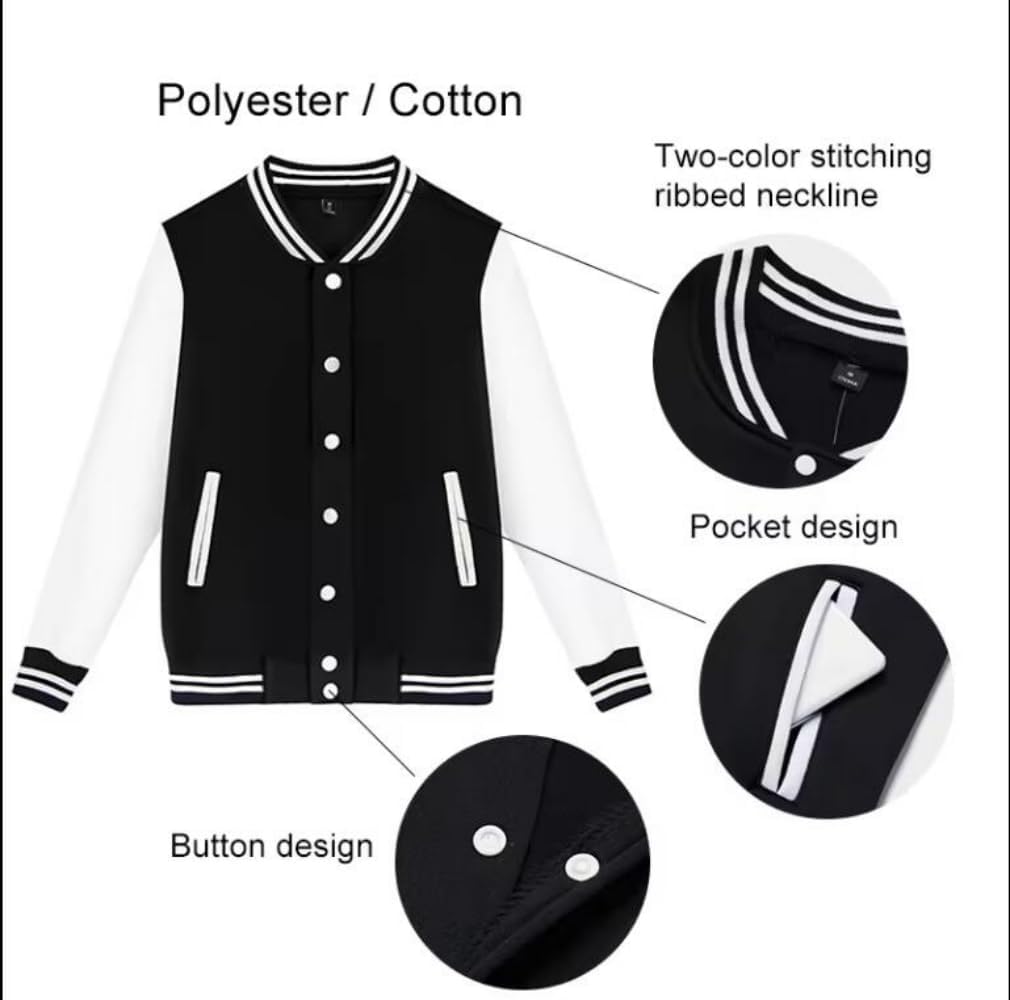 Samantha Custom Logo Jackets College Baseball Bomber Letterman Coats Cotton Unisex Varsity Jackets