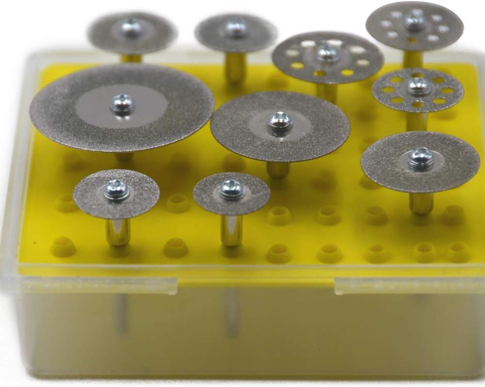 Diamond Cutting Wheel, 10PCS 1/8" Diamond Cutting Discs Cut-off Wheel Blades Set Comepatible with Dremel Rotary Tool by Oudtinx