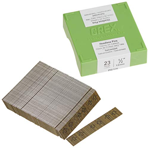 Grex P6/12L 1/2 In. 23 Ga. Headless pins, Galvanized, 10M/Bx by GREX - Used condition - US$7.55