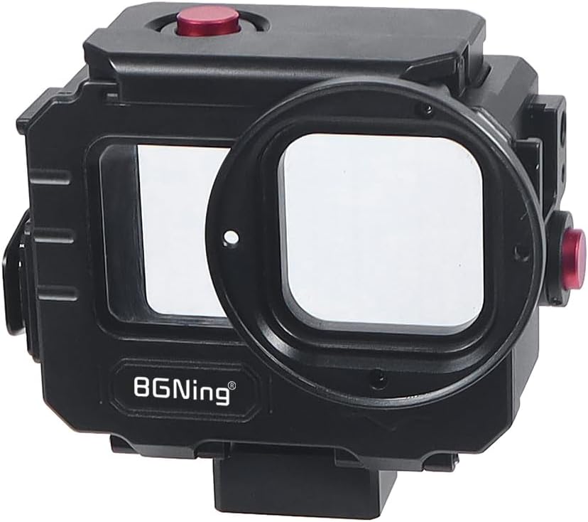 BGNing Aluminum Alloy 80m Waterproof Housing Case Diving Case Compatible with Hero 13 Action Camera Underwater Vlog Shell Protective Frame (Quick Install ComboA)