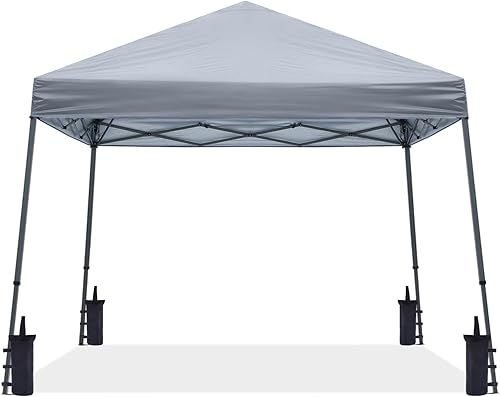 Miniatura 7 de ABCCANOPY - Toldo autodesplegable y estable para exteriores, base de 10 x 10 pies, parte superior de 8 x 8 pies, franjas azul cielo Rayas azul