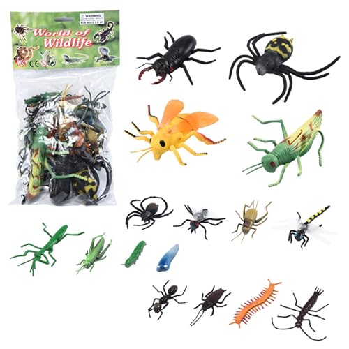 Image of Temeemeg Caterpillar To Butterfly Kit - 16pcs Realistic Animal Figures With Detailed Bugs Toys For Kids Educational Mini Beasts Figures For Imaginative Play