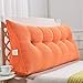 BTPDIAN Cojín del Respaldo extraíble y Lavable de Color sólido, cojín del Respaldo de la Cama de cuña Triangular (Color : Orange, Tamaño : 135 * 20 * 50CM)