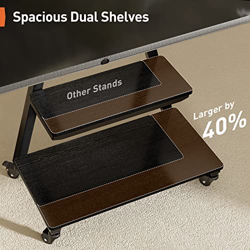 Image of Perlegear Rolling TV Stand with Soundbar Mount for 43-83 inch TVs, 132 lbs