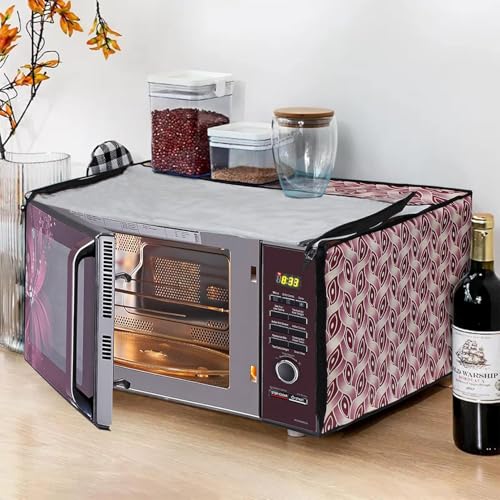 Image of DREAM KING Stylish Design & Printed Microwave Oven Cover Full Closure |waterproof & Dustproof Oven Cover Suitable for All Models - Multicolour SA64
