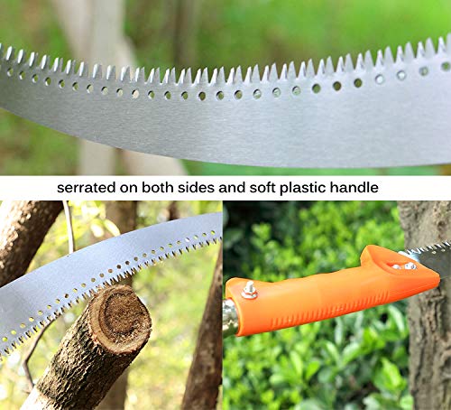COCONUT Pole Saws for Tree Trimming, 10FT Pole Pruning Saw Stainless Steel Pole with Saw Blade for Pruning and Trimming Branches and Leaves at Forestry Lawn Garden - Thumbnail 3