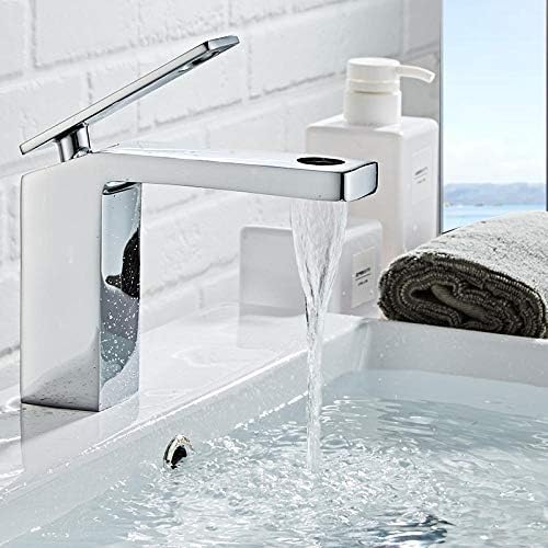 Robinets mélangeurs d'évier eau chaude froide avec robinet de salle de bain chrome