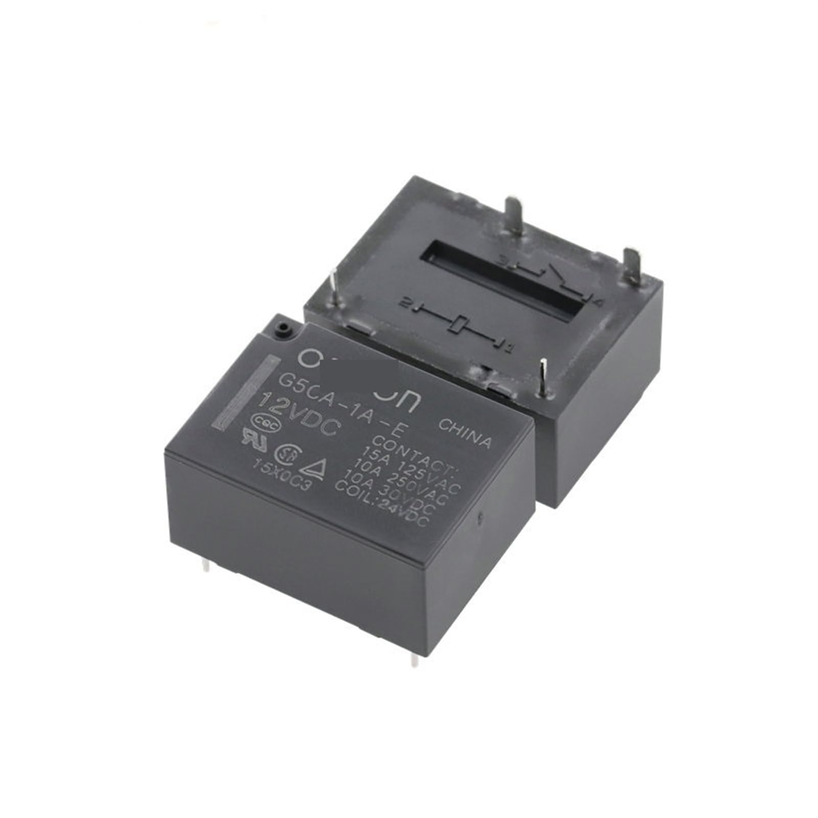 Relé G5CA-1A-E-12VDC interruptor de potencia de 4 pines 10A G5CA1E para circuito impreso 5 piezas 8