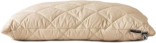 WOOLROOM Premium Organic Washable Queen Bed Pillow - 100% Organic British Wool - Customizable Hypoallergenic Thermoregulating Feather/Down Alternative - 300td Highly Breathable Organic Cotton Cover