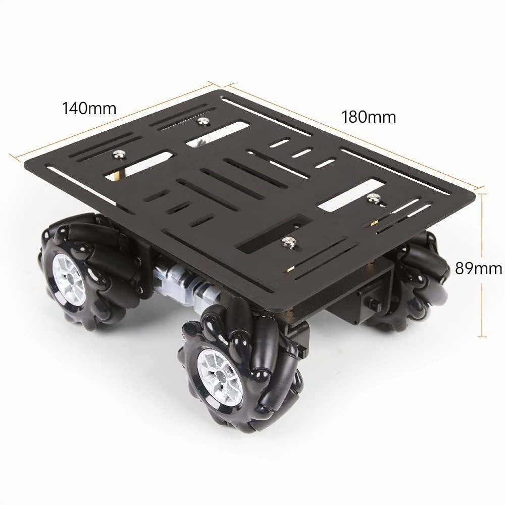 LewanSoul Mecanum Kit de châssis de Voiture avec Cadre en Alliage d'aluminium, Moteur TT et Roues Mecanum de 60 mm, Voiture Robot Intelligente, kit de Bricolage (démonté)